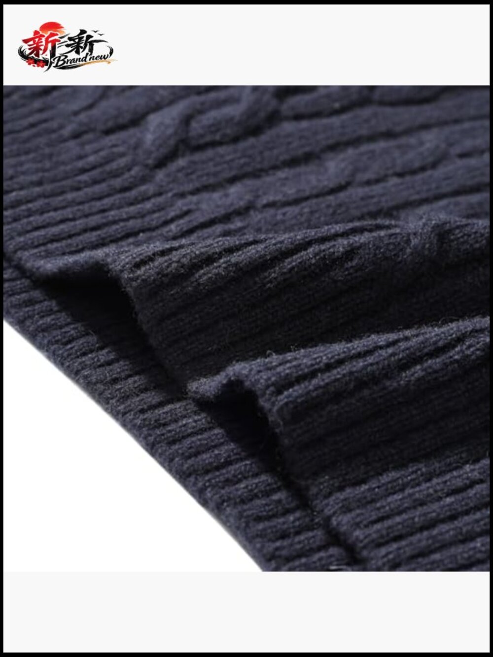 100% Wool Cable Knit Quarter Zip Pullover Sweater - Picture 6 of 7